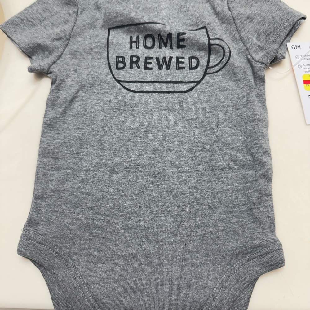 Gray "Home Brewed" Baby Bodysuit